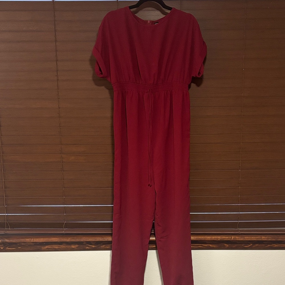 Red Maternity Jumpsuit